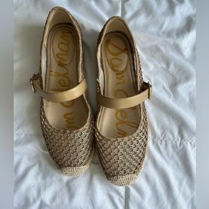 Sam Edelman Tan Espadrille Mary Janes